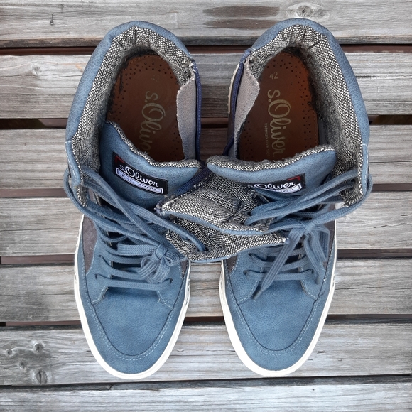 Men's St. Oliver Brown Suede & Blue Eco leather sneakers, Size 8.5 US (42 EU) - Picture 6 of 10